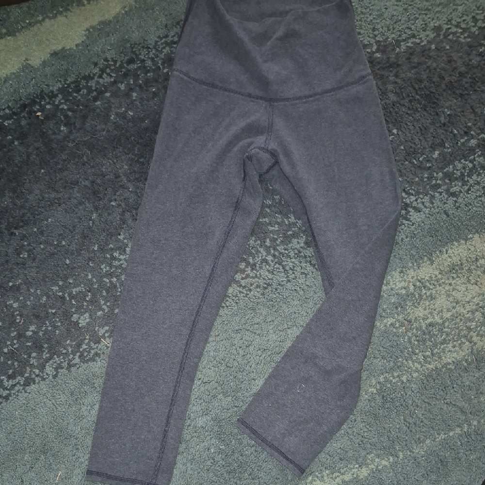 lululemon athletica Hi Rise Wunder Under Crop *cotton Blue Sizs 4 Or 6